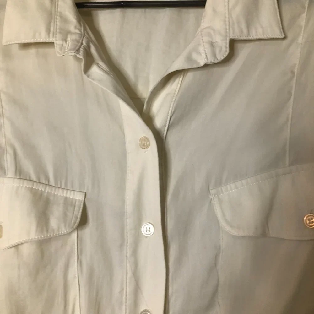 Topshop Cream Button-Up Blouse - Picture 9 of 16